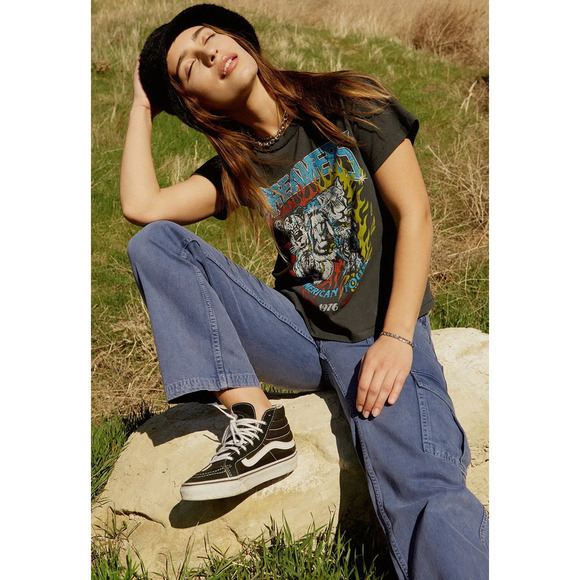 Daydreamer Dreamers American Tour 1976 Reverse Girlfriend Tee Vintage Black M - Picture 2 of 11